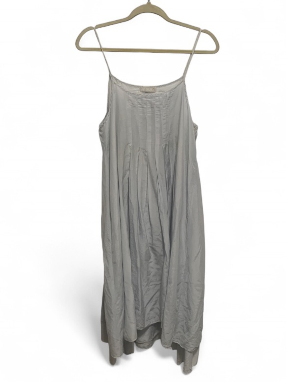 CP Shades Light Blue Spaghetti Strap Cotton Silk Summer Dress
